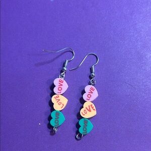 Colorful Heart Drop Earrings